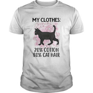 Black Cat And Cherry Blossom My Clothes 20 Cotton 80 Cat Hair Shirt